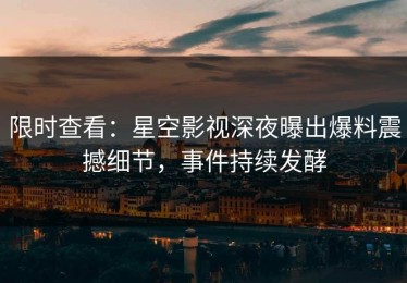 限时查看：星空影视深夜曝出爆料震撼细节，事件持续发酵