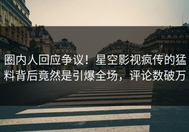 圈内人回应争议！星空影视疯传的猛料背后竟然是引爆全场，评论数破万