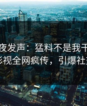 明星深夜发声：猛料不是我干的！星空影视全网疯传，引爆社交圈