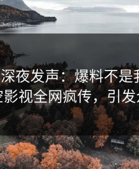 神秘人深夜发声：爆料不是我干的！星空影视全网疯传，引发众怒