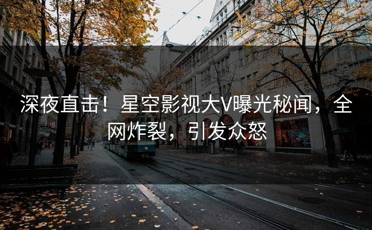 深夜直击！星空影视大V曝光秘闻，全网炸裂，引发众怒