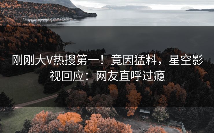 刚刚大V热搜第一！竟因猛料，星空影视回应：网友直呼过瘾